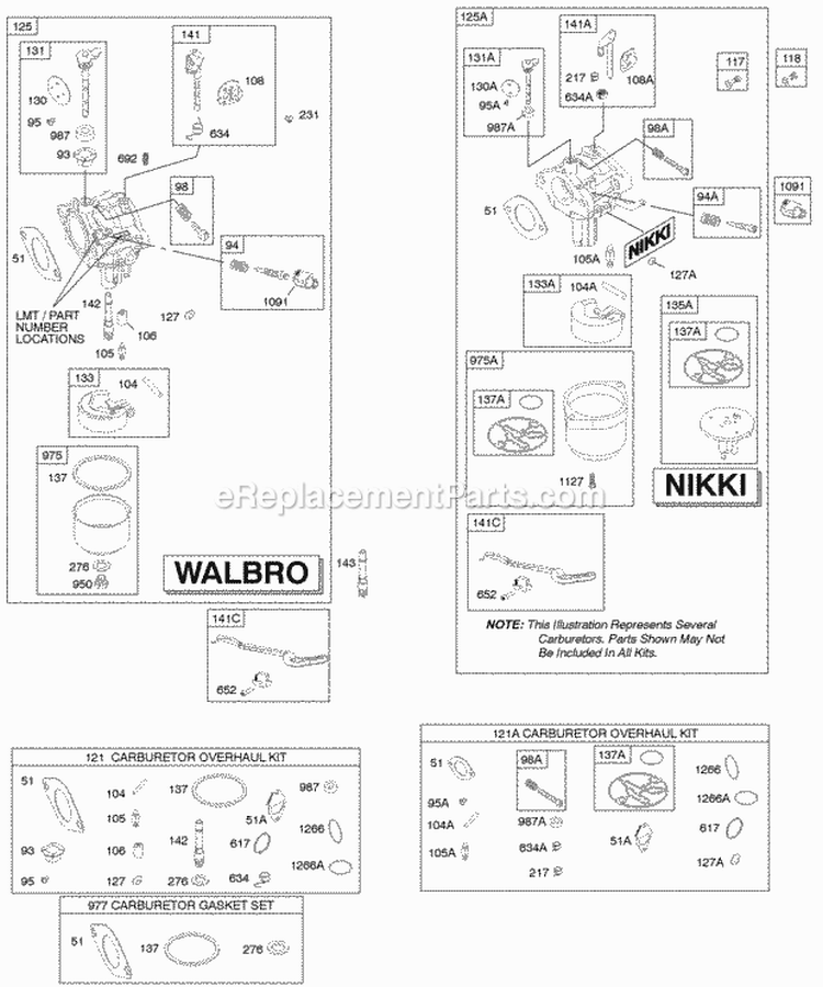 Carburetor Kit - Carburetor Overhaul Diagram and Parts List for 215972-0112-E9  Briggs and Stratton Engine